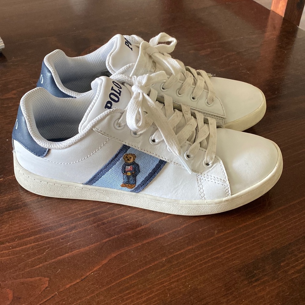 Kids unisex Quiltin Ralph Lauren Bear polo shoes size 5